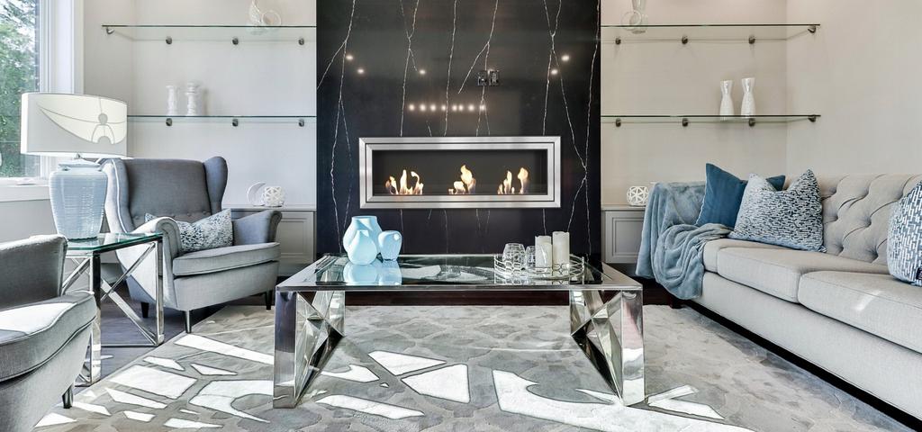 Wandmontierter Bioethanolkamin JULIET 1800 TÜV-Set