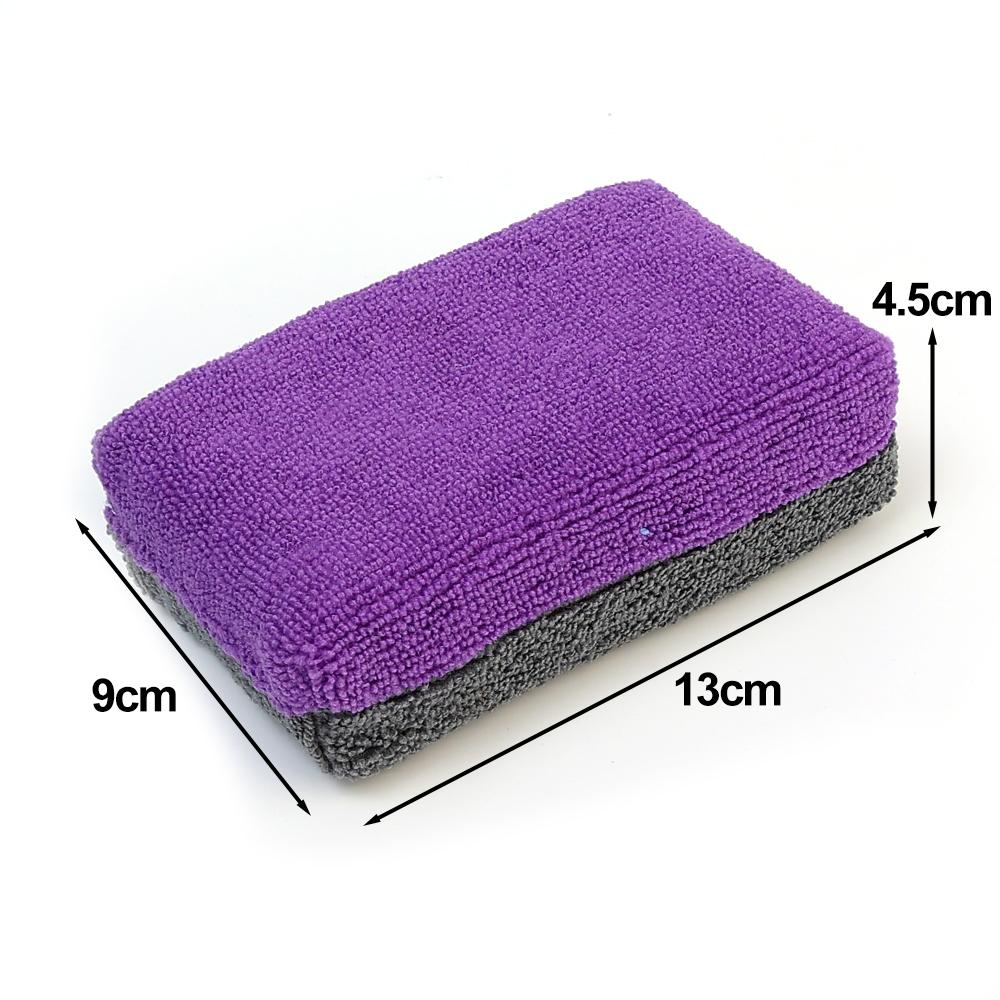 Double-sided Car Washing Sponge Microfibre Polyester Fabric Auto Waxing Polishing Crystallisation Sponge Cars Cleaning Tools