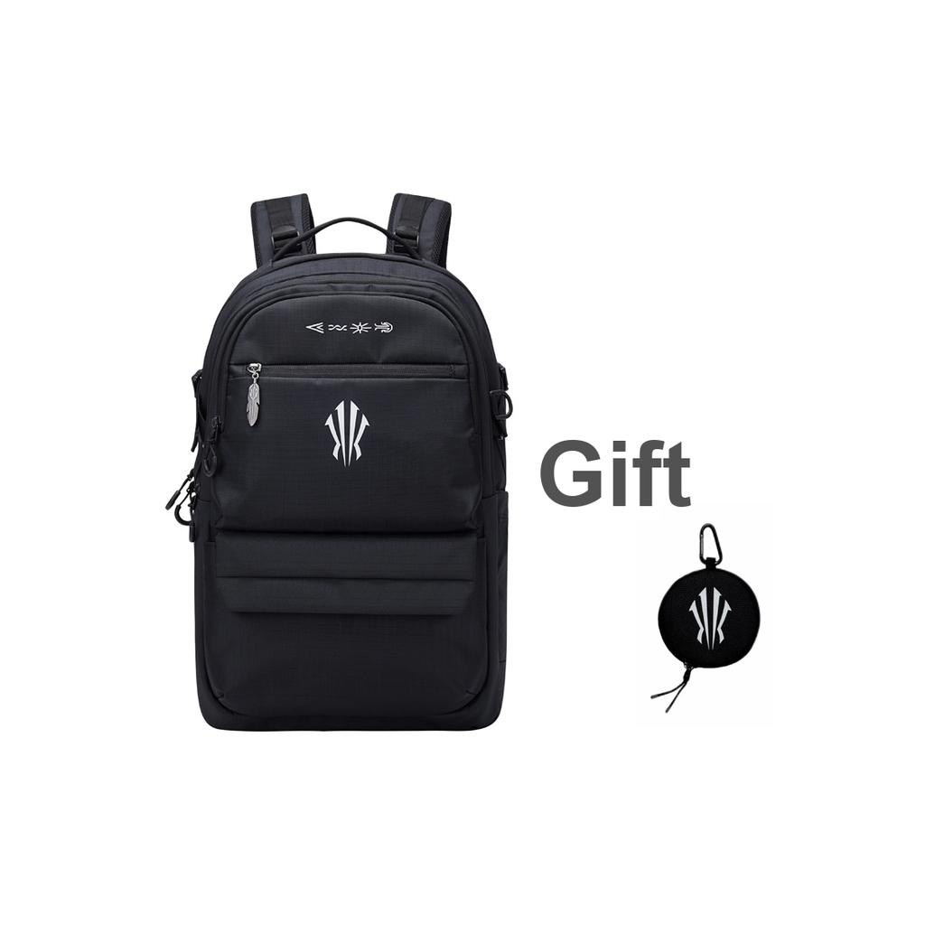 Anta KAI Team Printed Color Block Design Fabric Backpack Unisex Backpack Black 192531167D-1