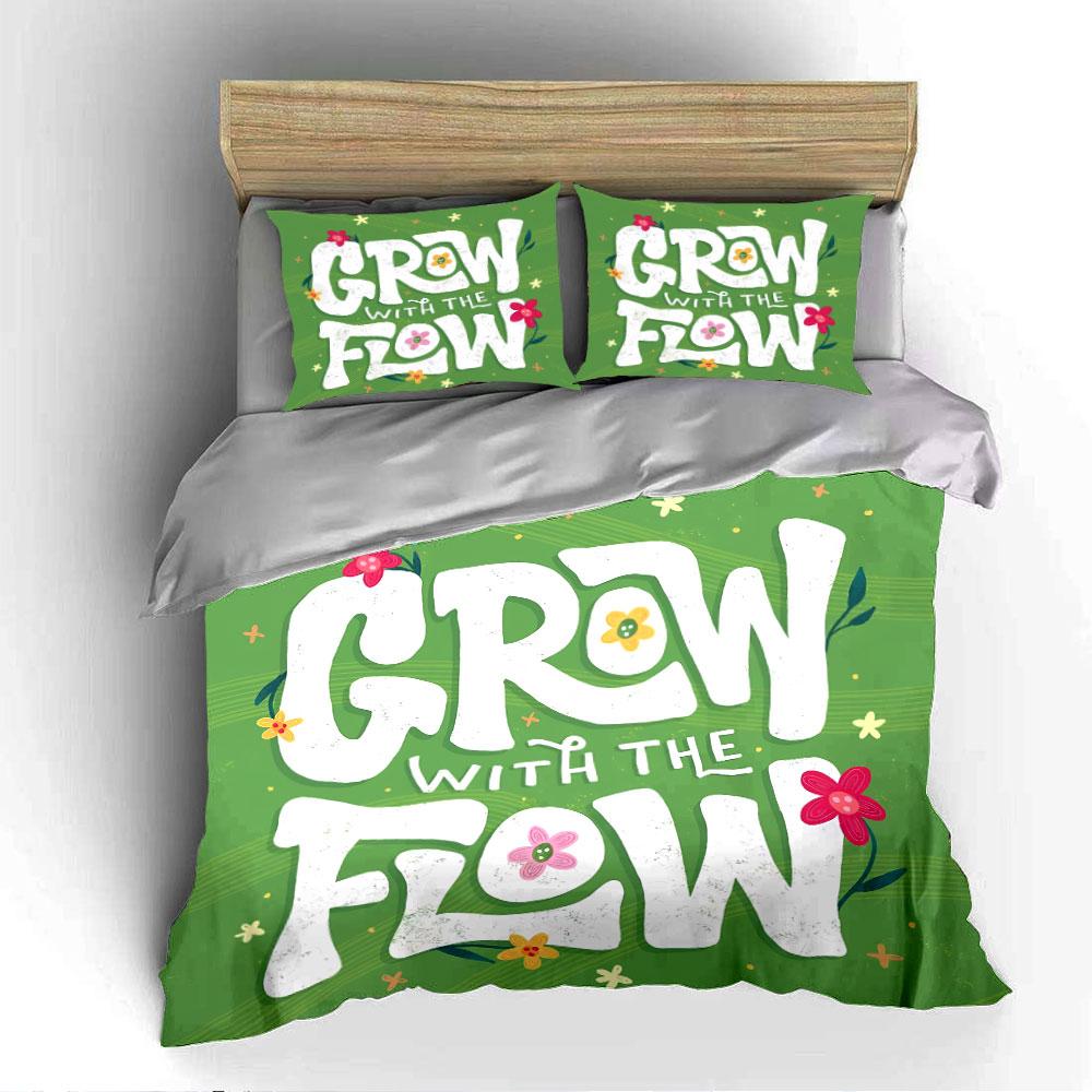 Grow with the Flow Design Bedding Duvet Cover Set Duvet Cover Pillowcases  (1*Duvet Cover 2*Pillowcases, Without Duvet Insert)