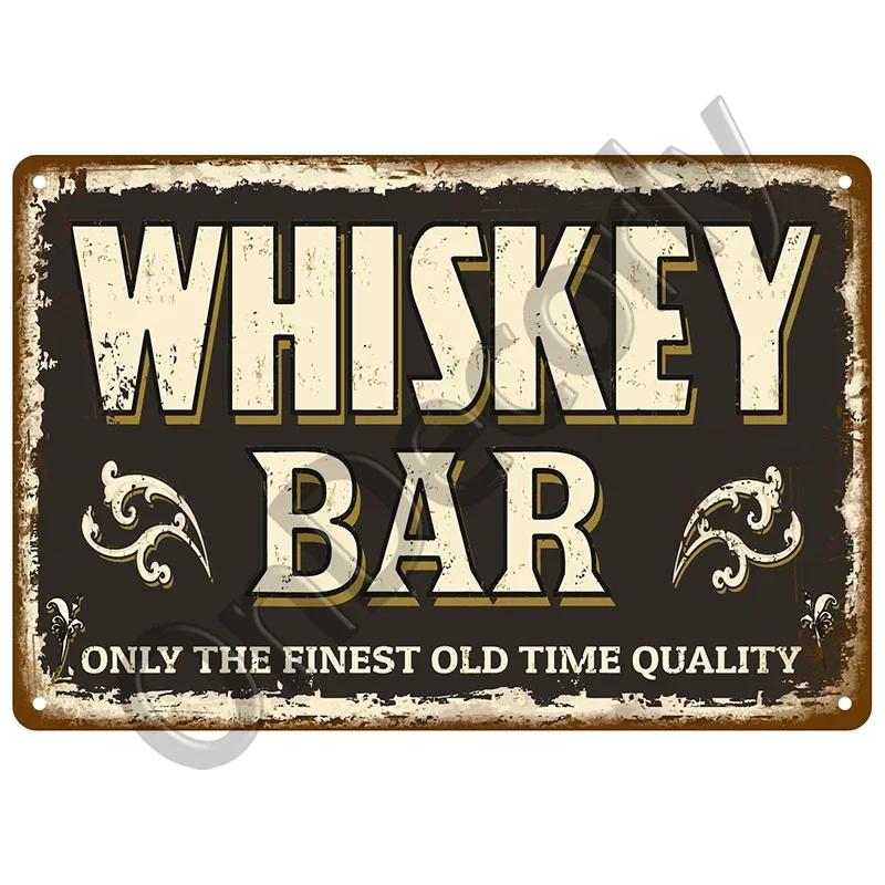 Beer Metal Sign Whiskey Wine Alcohol Tin Sign Vintage Cocktail Poster Bar Pub Home Decor Art Crafts Tinplate Wall Plate Signs