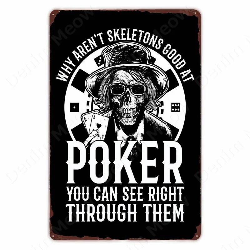 Металлическая табличка BlackJack Poker, Король пик, Винтажный художественный постер, Декор для стен бара, кафе, дома, Без покера, Ретро-табличка 20x30cm（7.8x11.8inch）