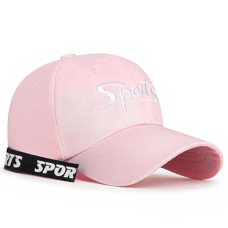 

Студенческая бейсбольная кепка для молодых мужчин и женщин с вышитыми буквами, шляпа от солнца, спортивная кепка, шляпы с солнцезащитным козырьком, шляпа для рыбалки, кепка с козырьком розовый