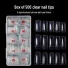 500-delige Volledige & Halve Cover Transparante, Naturel & Witte Franse Nageltips in PP Doos