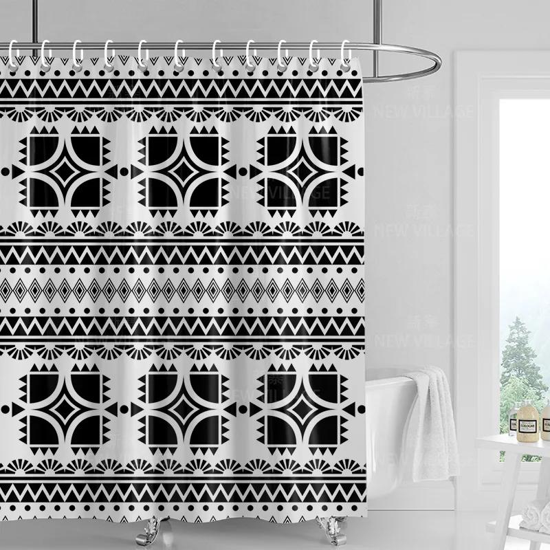Dekoracja domu zasłony prysznicowe łazienka wodoodporna zasłona materiał Pokój dzienny Nowoczesny Nordycki Nowoczesny prosty wzór geometryczny