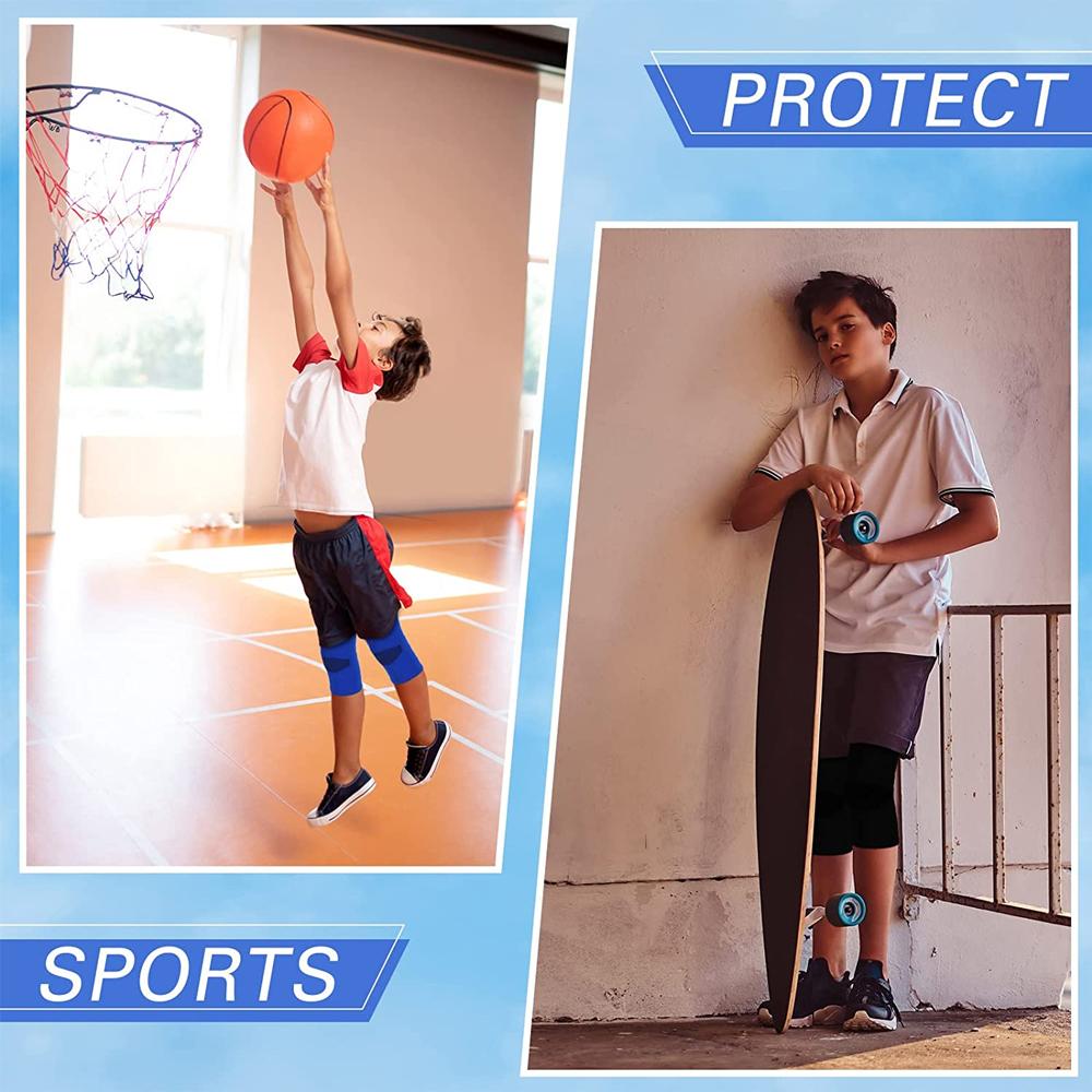 Kids Knee Compression Sleeve Support Brace For Basketball Volleyball Sports Gymnastics Child Knee Pads
