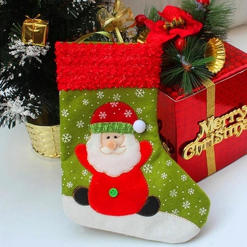 

Милый маленький рождественский чулок Санта-Клаус Снеговик праздничный подарок мешок конфет Santa Claus