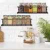 Spice Rack - Durable - Metal - Black - 4 Pieces - Hanging Installation