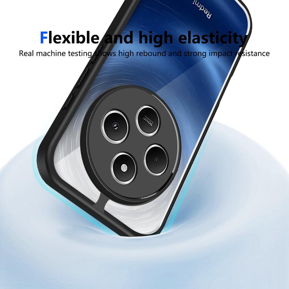 KEYSION Transparent Phone Case for Redmi 14C Soft Silicone+PC Clear Shockproof Phone Back Cover for Xiaomi POCO C75