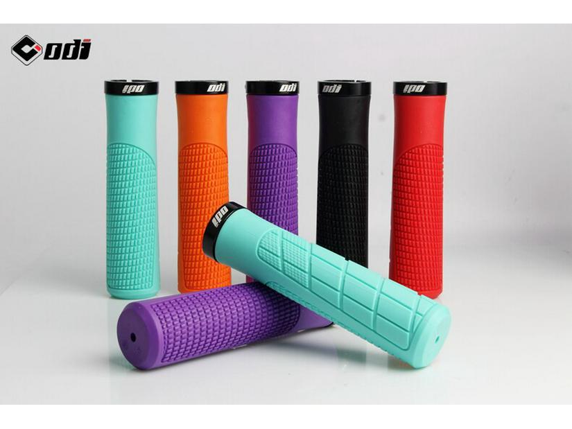 American ODI Anti-Slip Shock-Absorbing Lock-On Rubber Grips for Mountain, Fixed Gear, and Folding Bikes