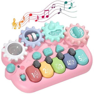 KaeKid Multifunctional Hedgehog Piano Toy for Kids - Keyboard Toy for Babies - Musical Instrument with Sound and Light, 5 Animal Sounds, 13 Songs - Ed