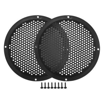 ACROPIX Universelle 6-Zoll-Lautsprecherabdeckung für Auto, Gitterabdeckung, Netz 6-Zoll-Audio-Lautsprecher Subwoofer Schutzhülle mit Befestigungsschrauben, ABS Schwarz - Set aus 2