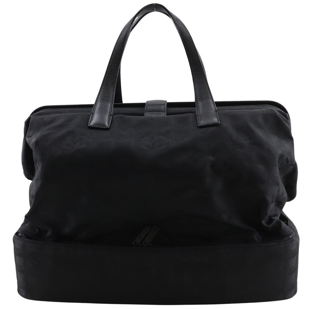CHANEL New travel line Boston bag A15960 black Nylon canvas Women Used