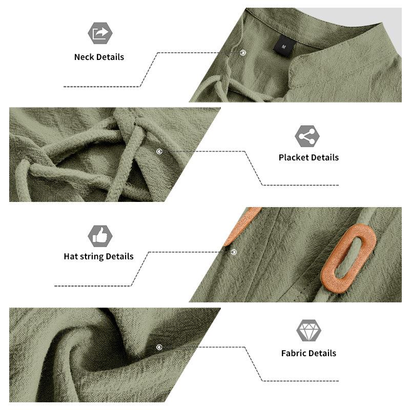 Men's Retro Casual Shirt with, Breathable and for
