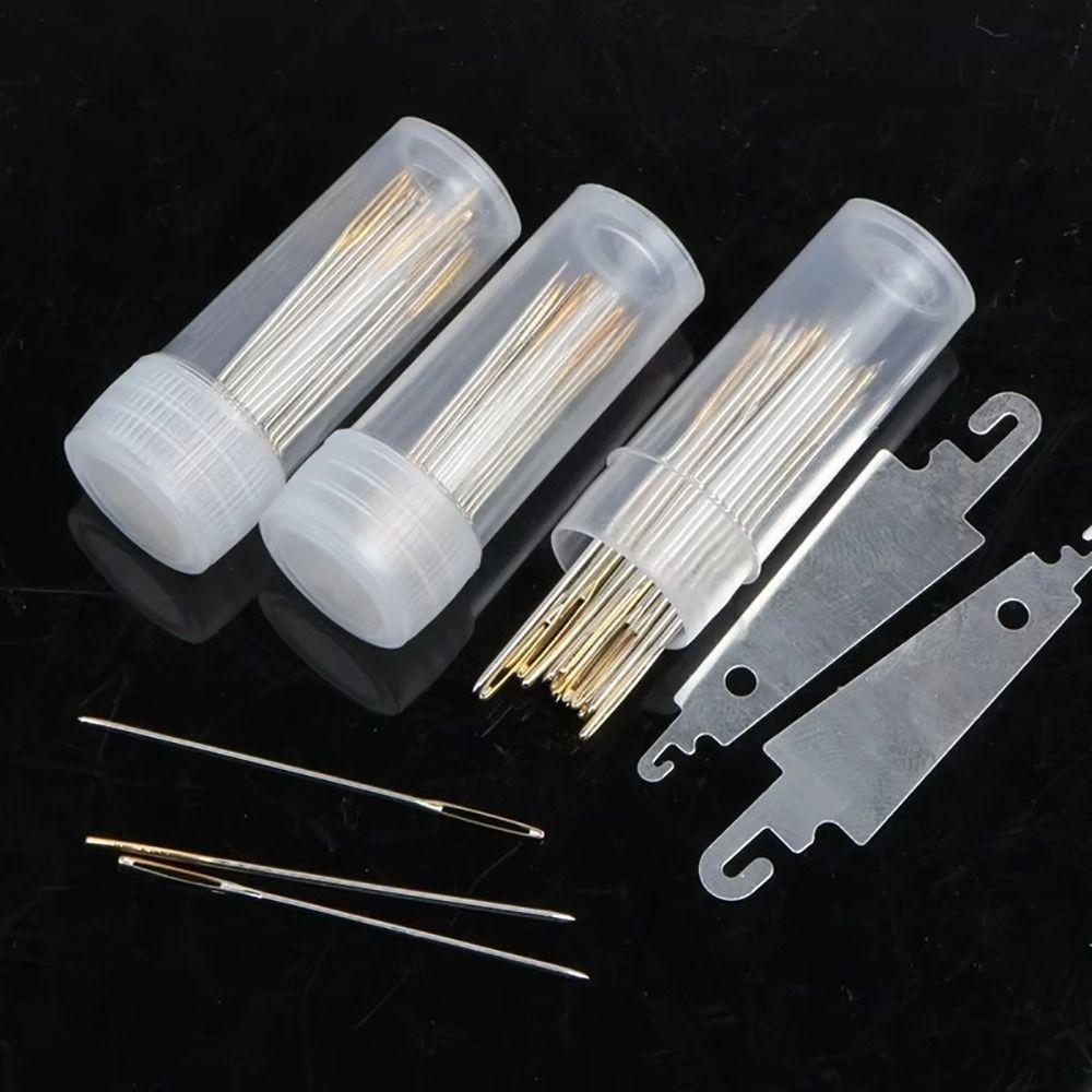 100 Stück robuste Nähnadeln in verschiedenen Größen, Edelstahl, Sticknadeln für Kreuzstich, Stoff, 22/24/26#, DIY-Bastelwerkzeug