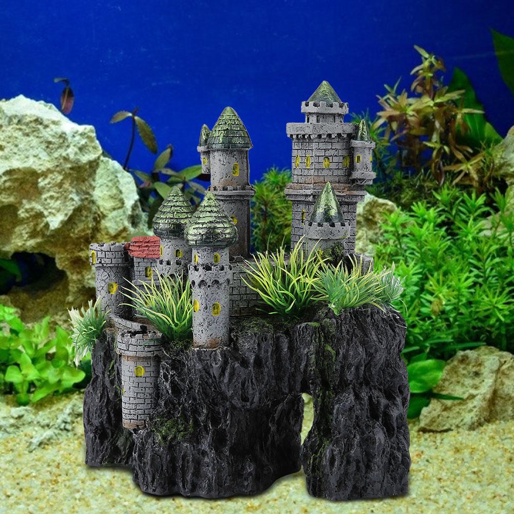 Simulation Resin Hide Castle Fish Tank Aquarium Ornaments Decor