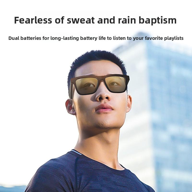 Outdoor Sports AI Intelligent Translation Sunglasses Driving Sunglasses Retro Square Sun Eye Bluetooth Glasses