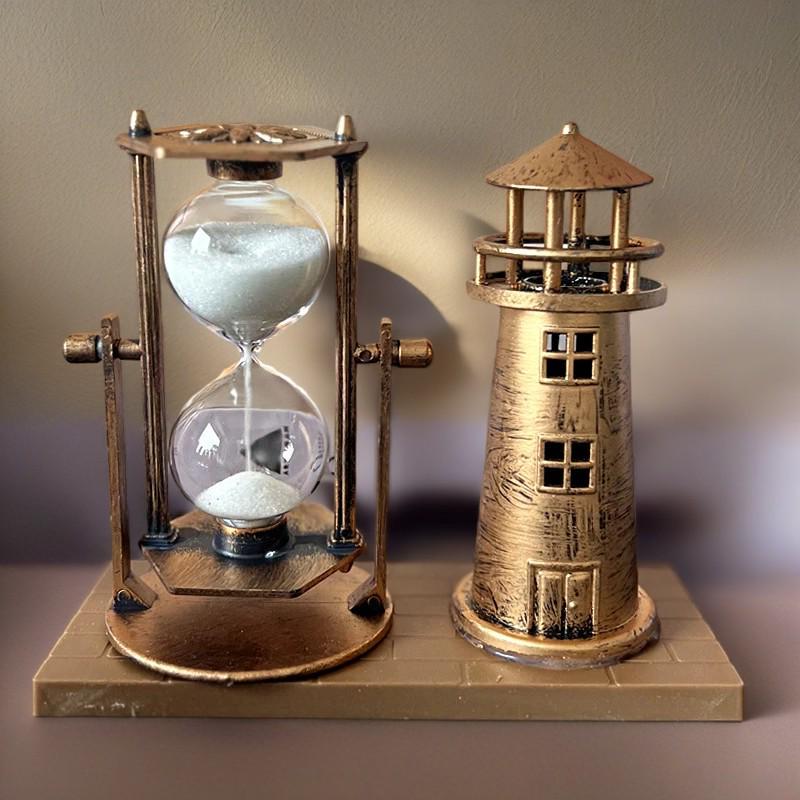 Retro Crystal Ball Hourglass Timer Ornament for Home and Wine Cabinet Décor