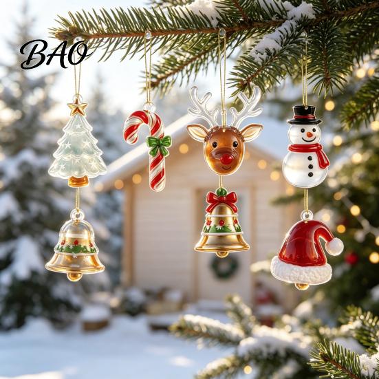 Festive Countdown Ceremony Sea Glass Christmas Advent Calendar, 24-Day Acrylic 2D Ornament Set Reusable Holiday Ornaments with Santa Gingerbread Man,
