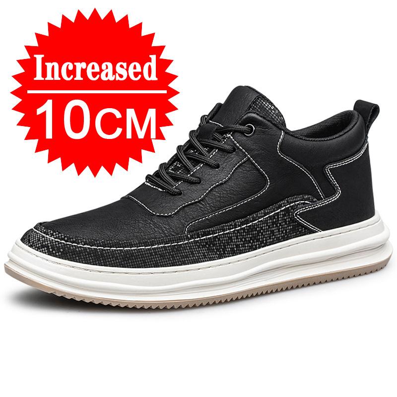 Scarpe da ginnastica da uomo con rialzo, scarpe con rialzo per uomo, solette da 8 cm, casual, in vera pelle, sportive, con rialzo, scarpe alte
