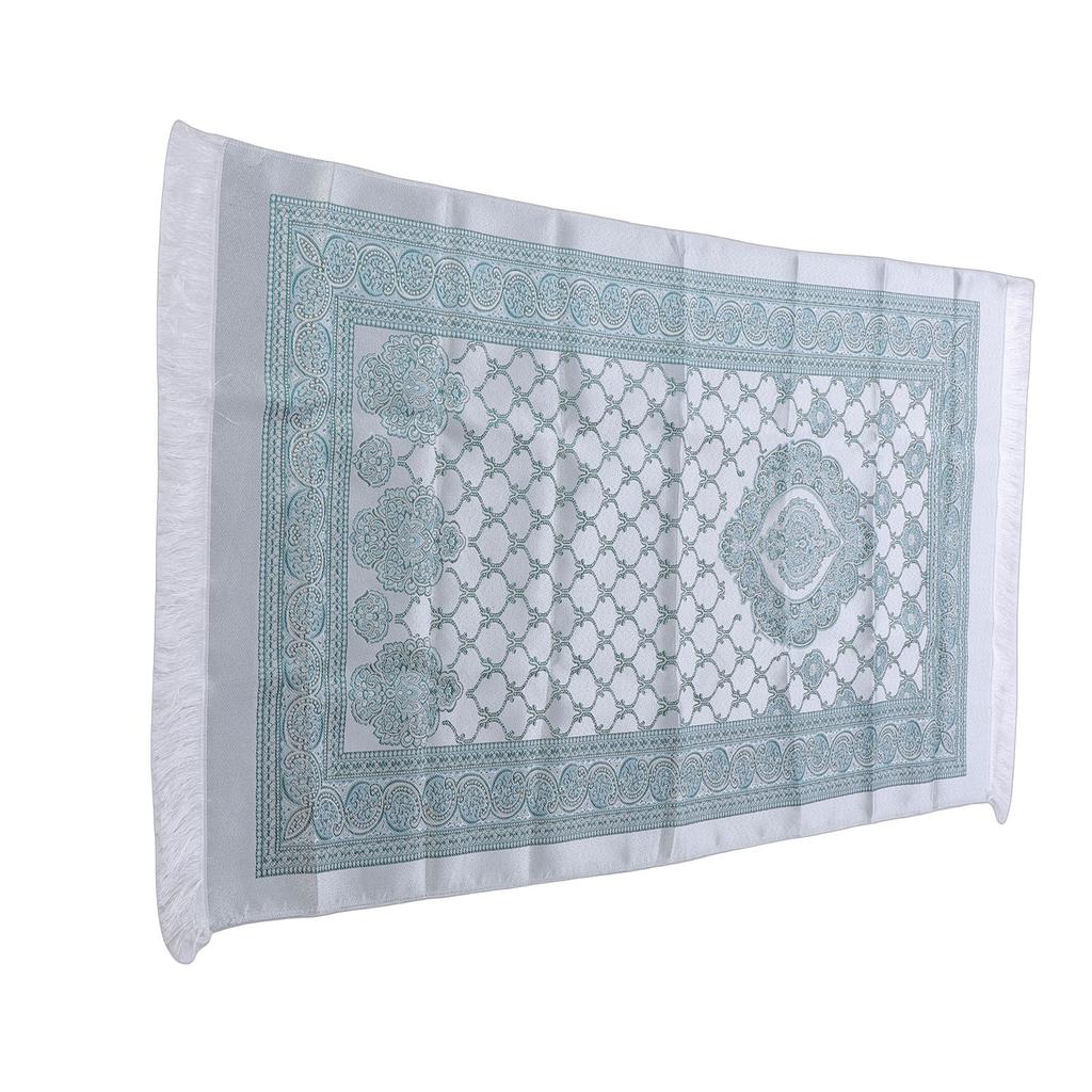 Pray Rug Soft Embroidered Thick Eid Ramadan Islamic Mat with Tassel Storage Bag Pray Beads for Women Men Children Meditation
