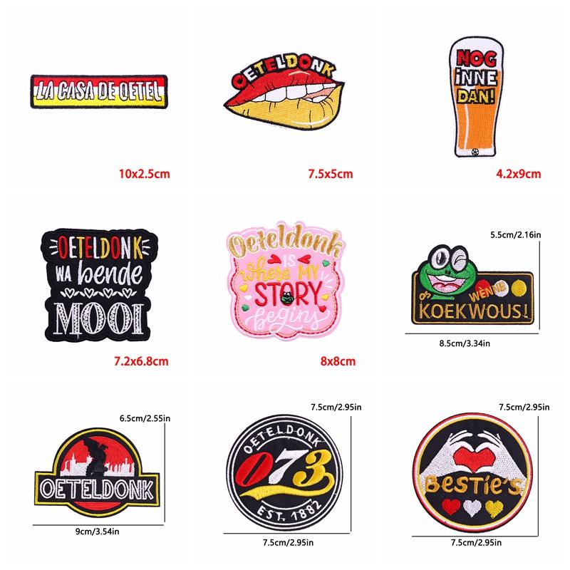 10pcs Wholesale Netherland Carnival Oeteldonk Emblem Patch Embroidered Patches For Clothes Iron On Patches For Clothing Sew 