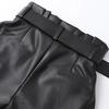Festive Slim Fit Genuine Hot New Handmade Leather Shorts Women's High Waist Belt
