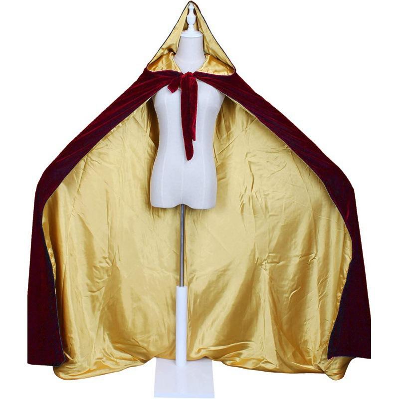 Women Halloween Solid Color Cape Long Cloak Cosplay Party Costume Casual Gothic Stage Dress Up Cape For Festival