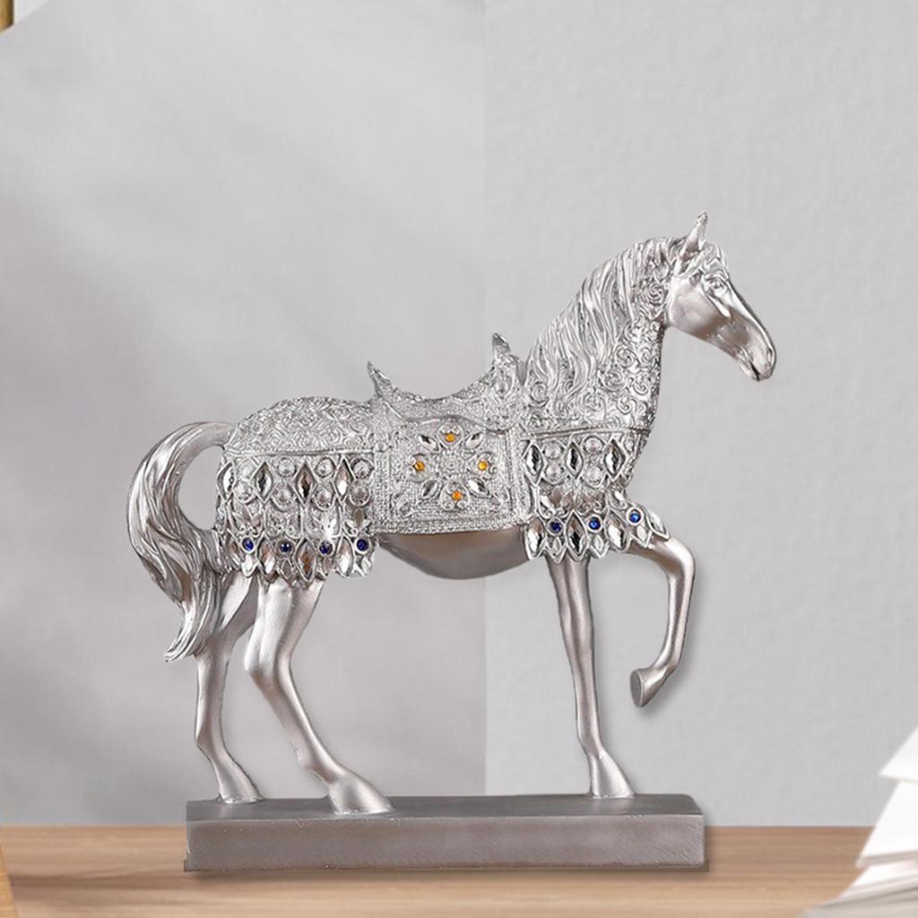 Modern Horse Statue Figurine Collectible Desktop Decor Sculpture Figure Elegant Delicate for Bookshelf Home Office Cabinet Study
