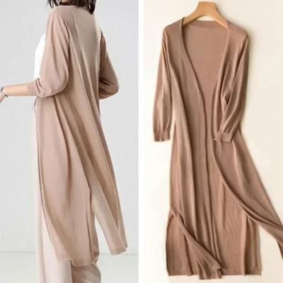 Fashion Spring Summer Sun Protection Clothing Women Long Cardigan Knitted Sweater Women Coat Jacket Ladies Outerwear
