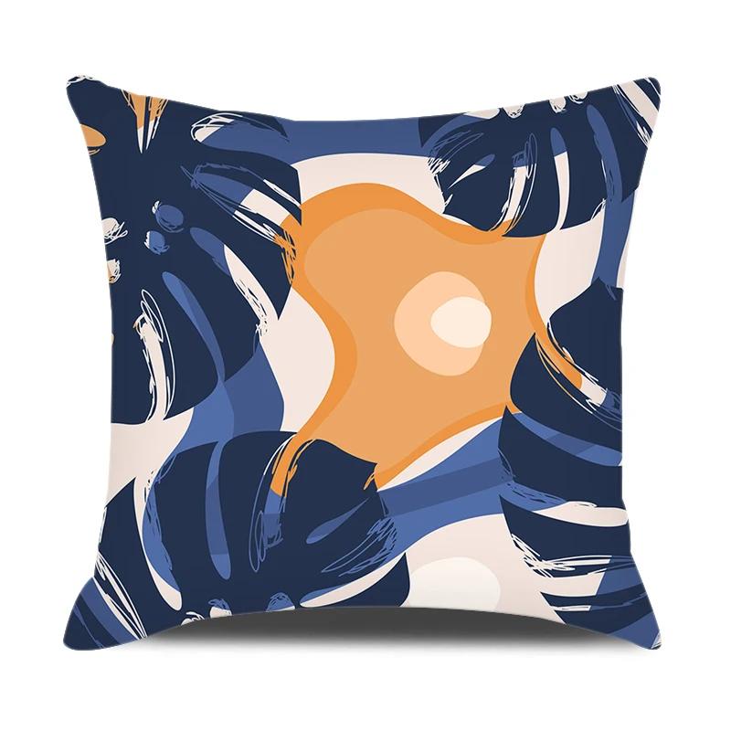Modern Style Cushion Cover Abstraction Geometric Floral Plant Printed Pillow Cover Home Sofa Chair Decorative Pillowcase 45*45cm