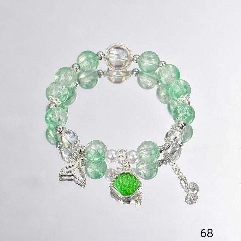 Mori Style Mermaid Crystal Bracelet - Sweet, Versatile Design for Women, Students, and Best Friends.