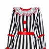 Gestreiftes Clownkostüm mit Rüschenkragen Cosplay Theatralisch