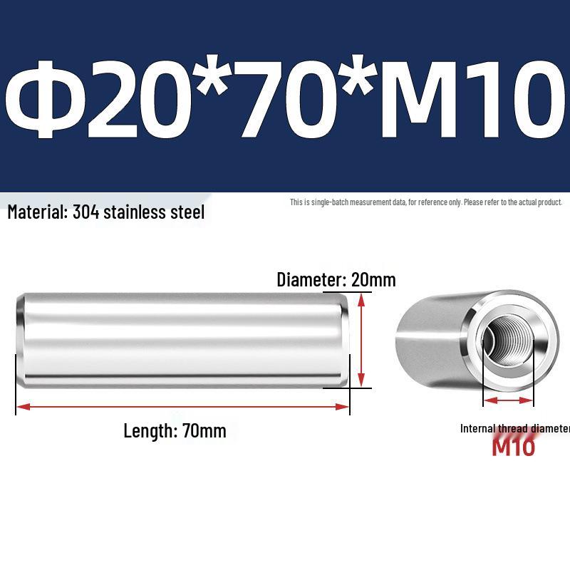 Pin Cilindric din Oțel Inoxidabil 304 cu Filet Interior M4/M6/M8 și Orificiu - Coloană de Suport și Ghidare