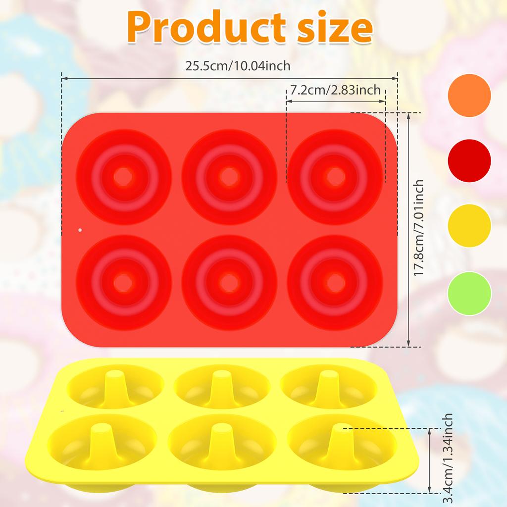 4 Donut Molds 4/6/8 Cavity Silicone Donut Plate Non Stick Baking Donut Plate Heat Resistant Bagel Muffin Multi Baking Tool