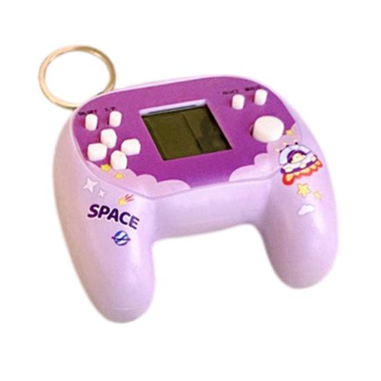 

Mini Handheld Game Keychain Retro Joystick Toy Pendant for Bags Backpacks Creative Electronic Gadget Novelty Gift for Kids Teens Gamers фиолетовый
