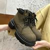 Women's Ankle Boots and Short Boots Thick-soled Lace-up Color-blocked Casual Women Shoe Autumn/winter Work Boots Female
