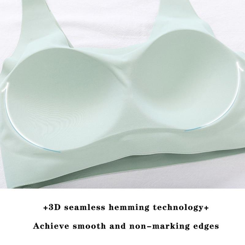 Women Seamless Bra With Gathers Pad Push Up Brassiere Bra Vest Comfortable Bralette Wireless BH