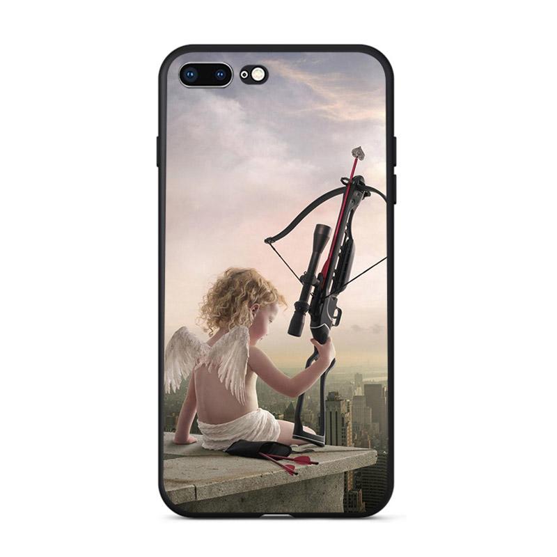 Funny little angel Cupid Soft Matte Phone Case For Iphone SE 11 Pro Max Xs 12 Mini Shell X XR 6 8 6S 7 Plus 5S TPU Mobile Cover