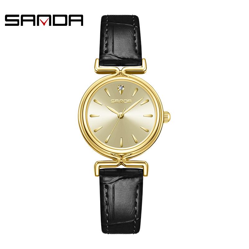 Sanda Women s Retro Quartz Watch - Fashionable Waterproof Steel Band for Outdoor Use.