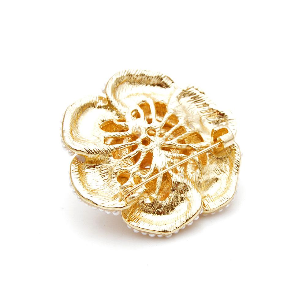 Arrival Pearl Enamel Camellia Brooches For Women Elegant Flower Pins Fashion Jewelry Coat Accessories