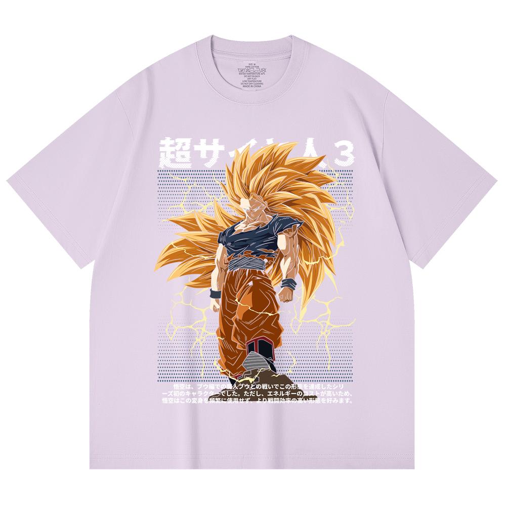 230 Gsm 100% Cotton Dragon Ball V59 Goku SSJ3 Print Unisex Heavy Cotton T Shirt