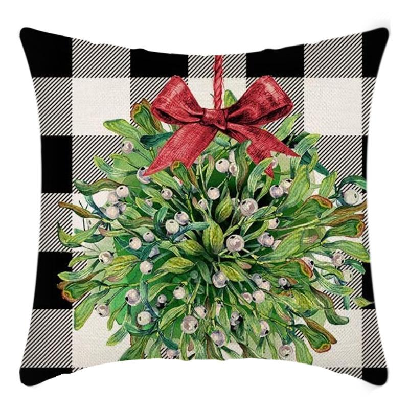 New Christmas Throw Pillow, Polyester Linen, Festive Dress Cushion, Bedroom Living Room Square Pillow, Cushion Pillow Case