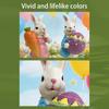 Easter Bunny Resin Craft Figurine Garden Decorative Item Realistic Animal Ornament