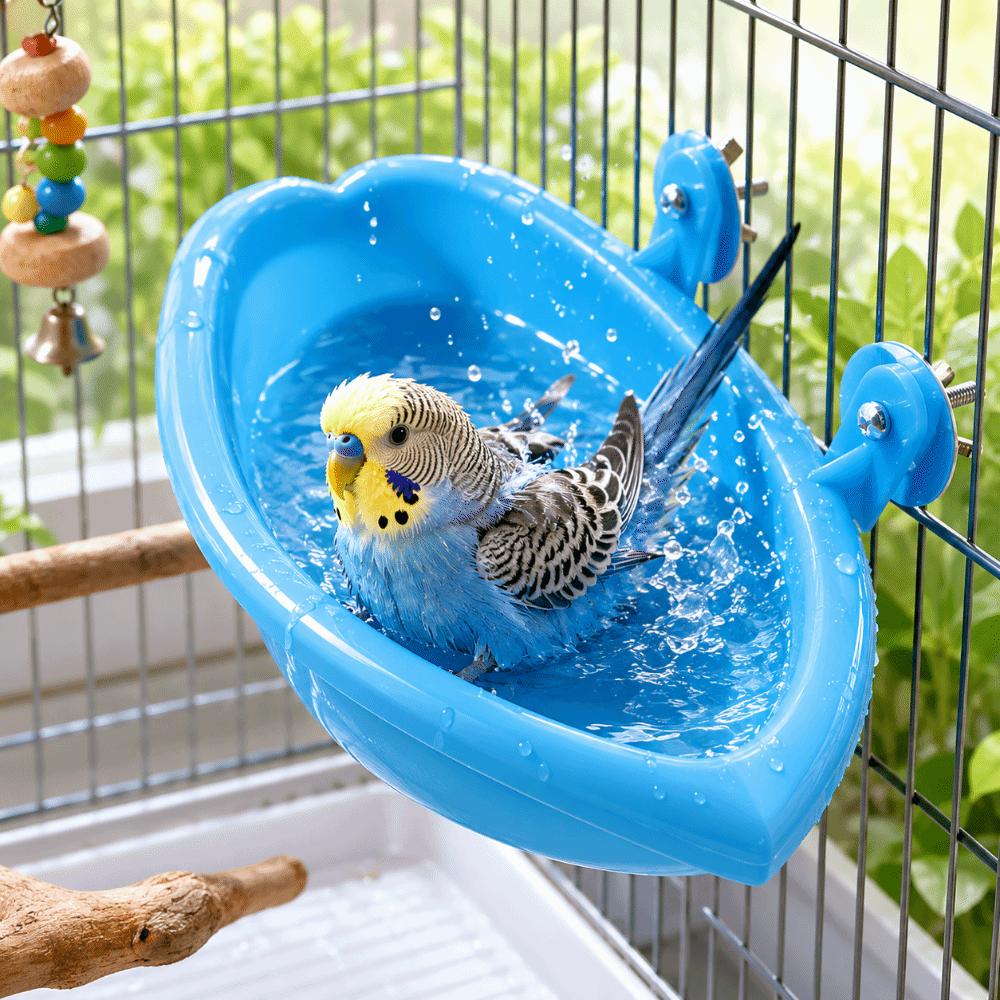 Swimming Pool Bird Bath Shower Durable Bird Drinking Bowl Parrot Shower Bird Feeding Bool  Pet Toys