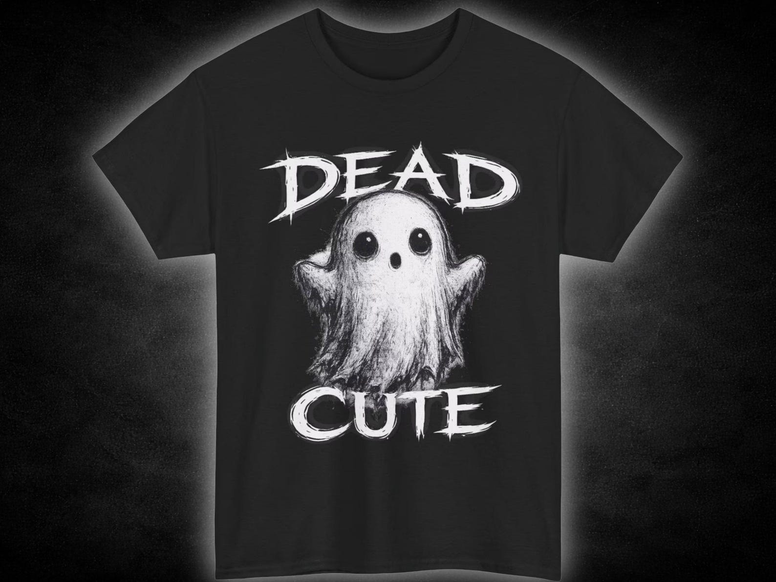 Spooky Ghost Graphic Tee | Halloween Gothic Shirt L