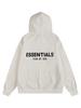 2025 Men's FOG Essentials Black Hooded Sweatshirt with Silicone Lettering and Double Stitching