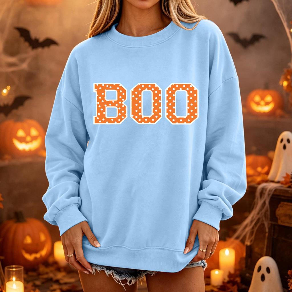 Women's Casual Pullover Sweatshirt - Neck, Long Sleeve, Loose Fit Top