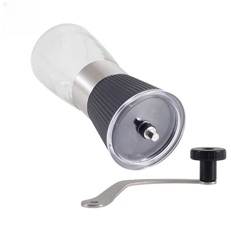 1pc 2025New hand cranked glass coffee grinder, hand cranked coffee grinder, washable ceramic core