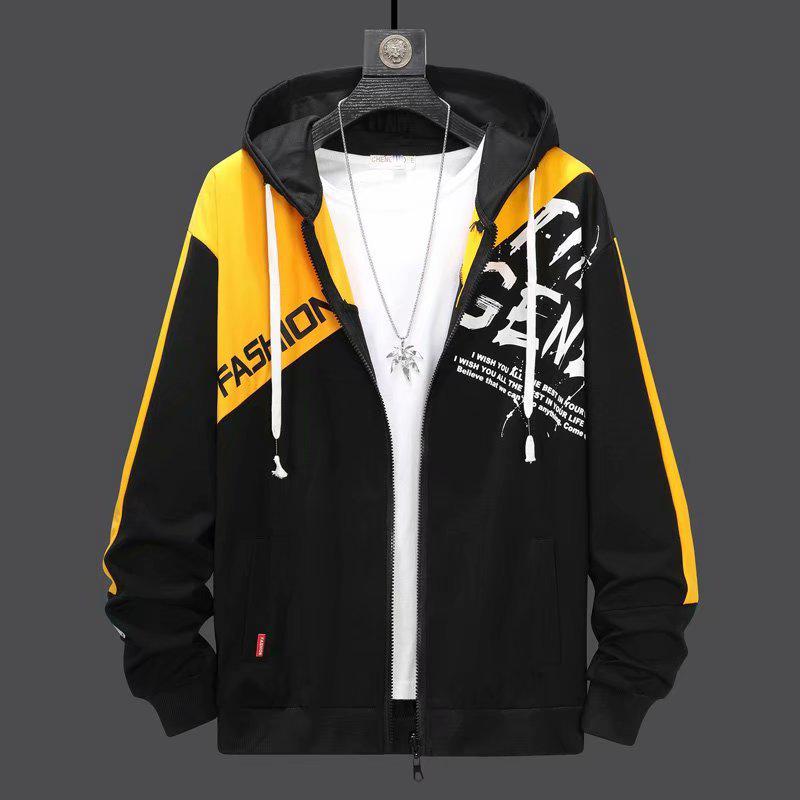 

Весенне-осенний мужской молодежный кардиган-толстовка с капюшоном: Модная куртка для старшеклассников S